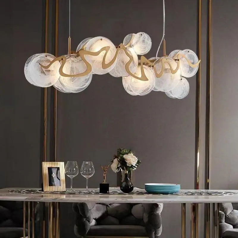 Nordic Dining Room Glass Led Pendant Lights Lustre Gold Modern Hanging