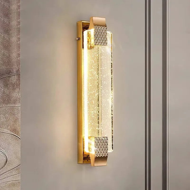 Modern  Gold Crystal Wall Lamp For Living Room TV Background Wall