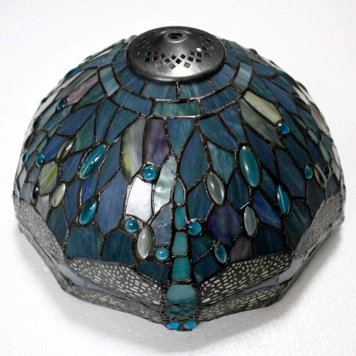 Ceiling Light Fixture Sea Blue Stained Glass