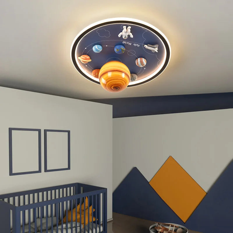 Children Ceiling Lights Kids Room Creative Astronaut Boys For