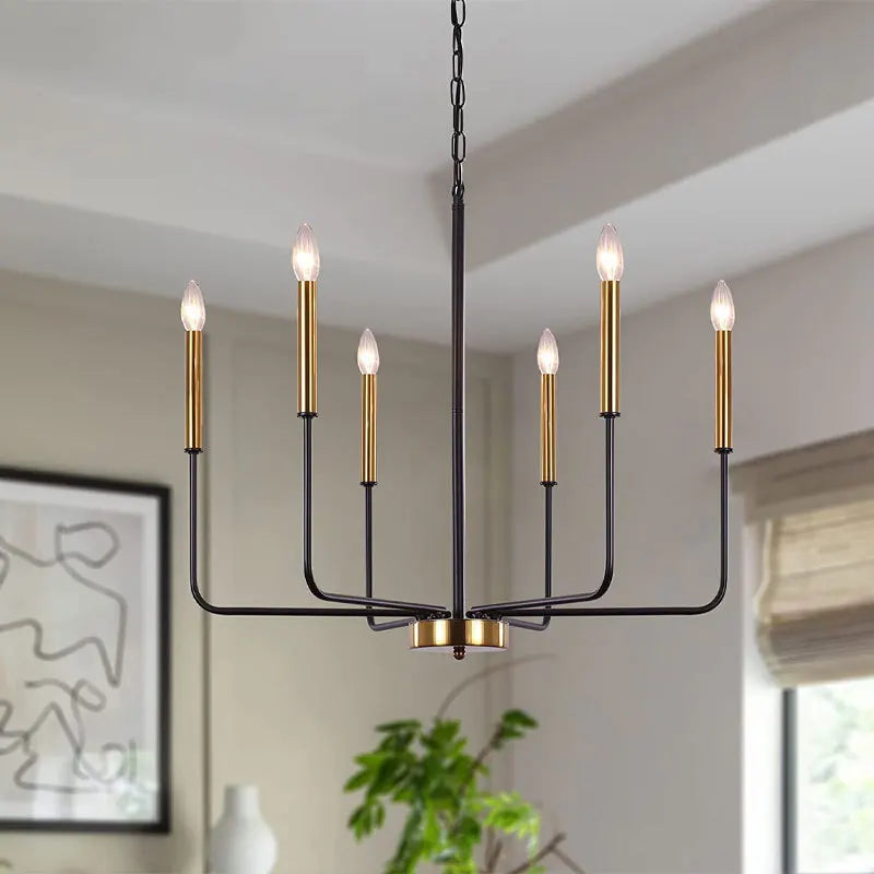 American Country Retro Industrial Style Iron Chandelier Candle