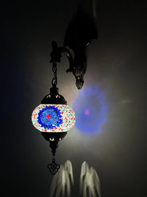 2024 New Turkish Mosaic Wall Lamp Handcrafted Glass Luminaria Led Wall