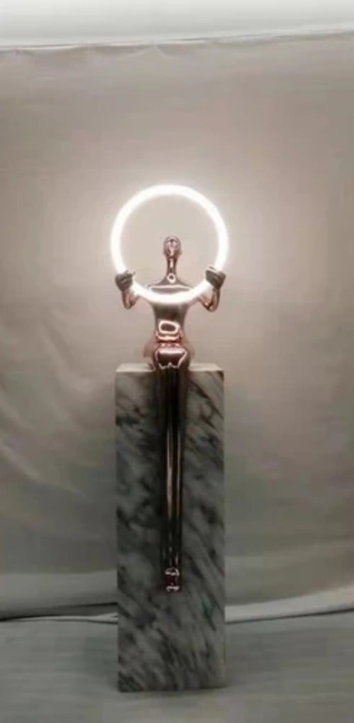 Nordic Humanoid Vertical Abstract Sculpture Floor Lamp Sales Office