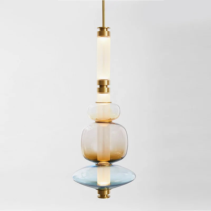 Nordic Designer Long Glass Pendant Light for Living Room Dining Room