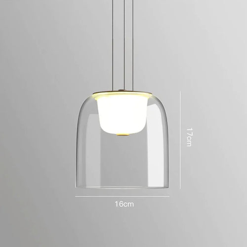 Nordic Transparent Glass Chandelier Household Restaurant Bar LED
