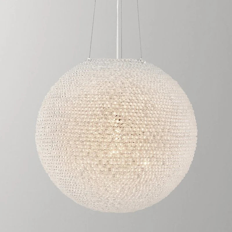 American retro simple round ball crystal chandelier living room