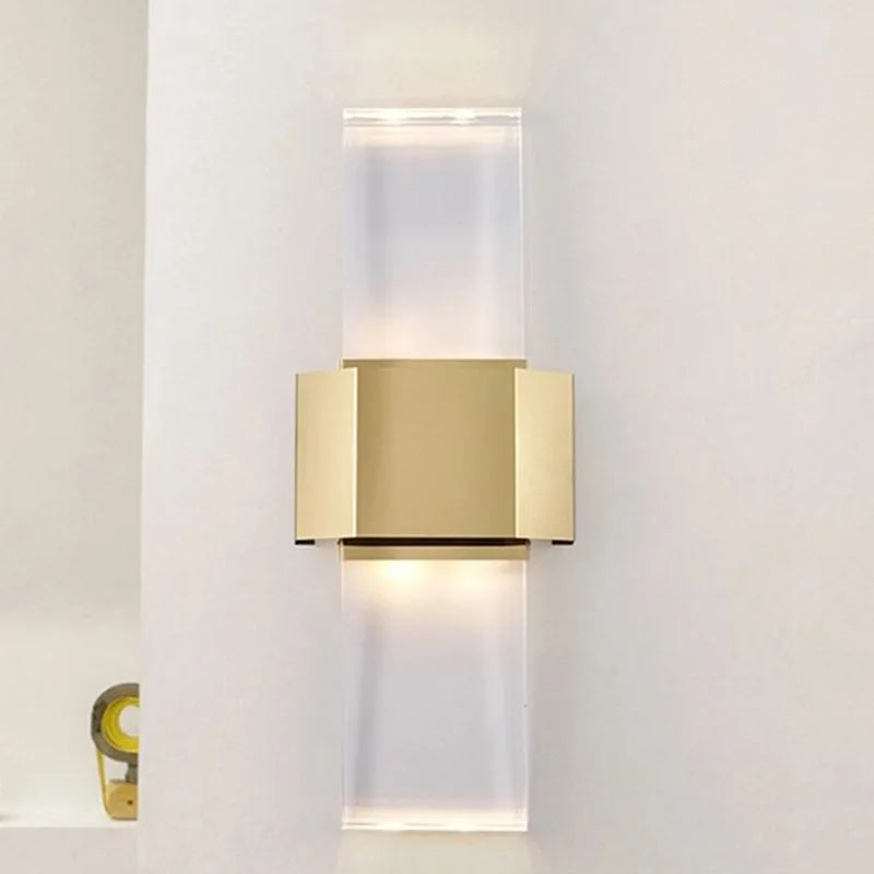 Modern Simple Minimalist Luxury Large rectangle Crystal Wall Lamp