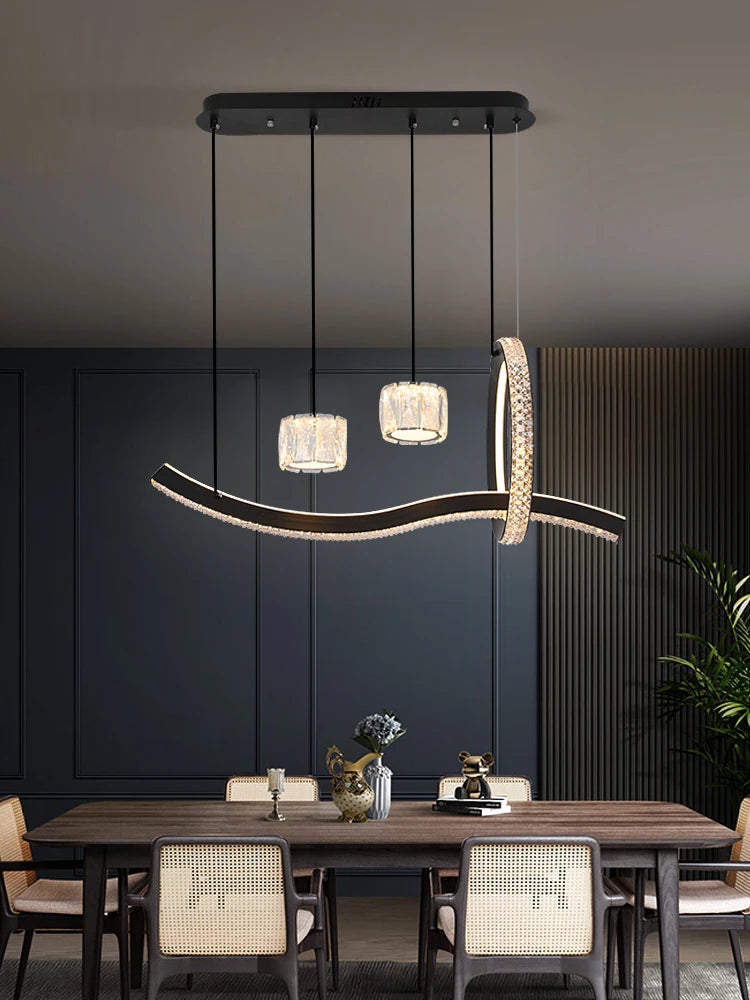 Black Dining Room LED Chandelier