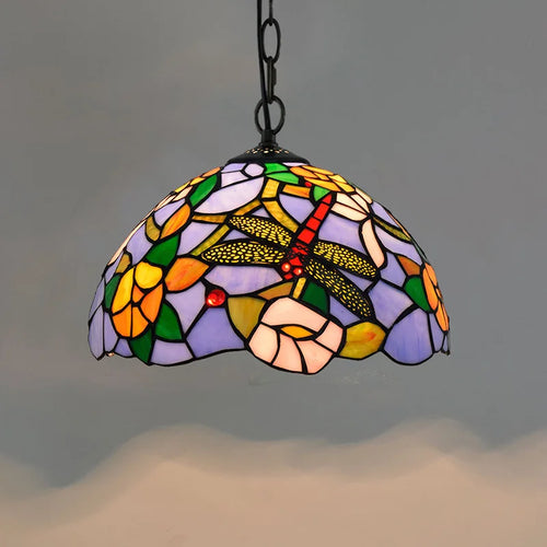 Retro Tiffany Pendant Lamp Led Colorful Stained Glass Pendant Lights