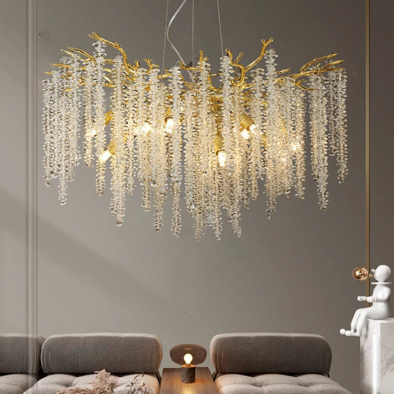 2024 Nordic Vintage LED Brass Gold dining living room hotel luxury