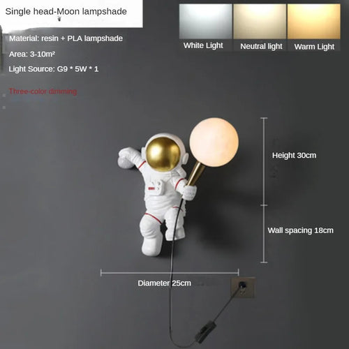 Astronaut Wall Lamp for Children's Room Home Decora Lighting Fixtures