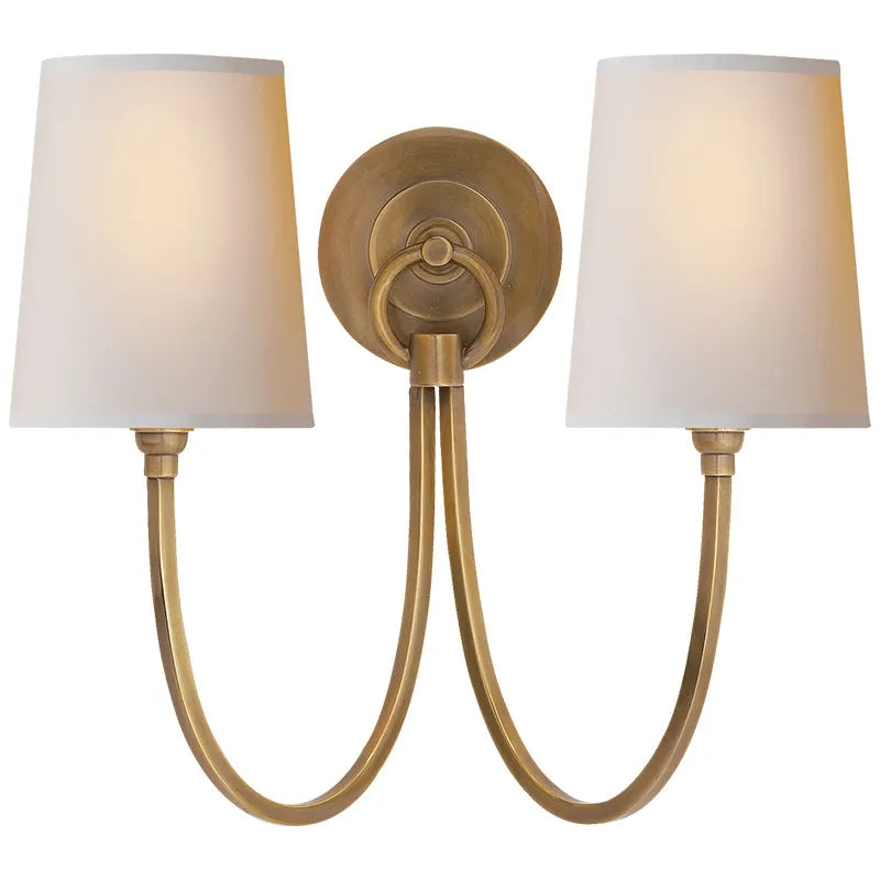 Brass Wall Light With flex Lamp shade Modern Wall Lamp Bedside Black