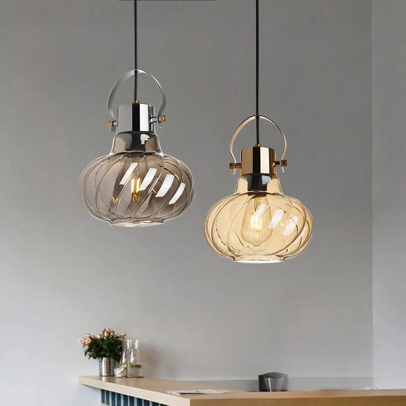 Vintage Glass Pendant Lights Hanging Lamps Chandelier Nordic for