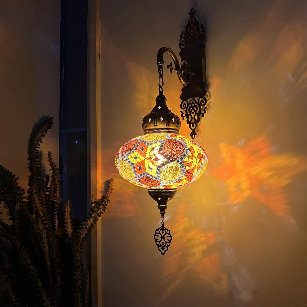 25cm Turkish Mosaic Wall Lamps Luminaria Applique Murale Intérieur Led