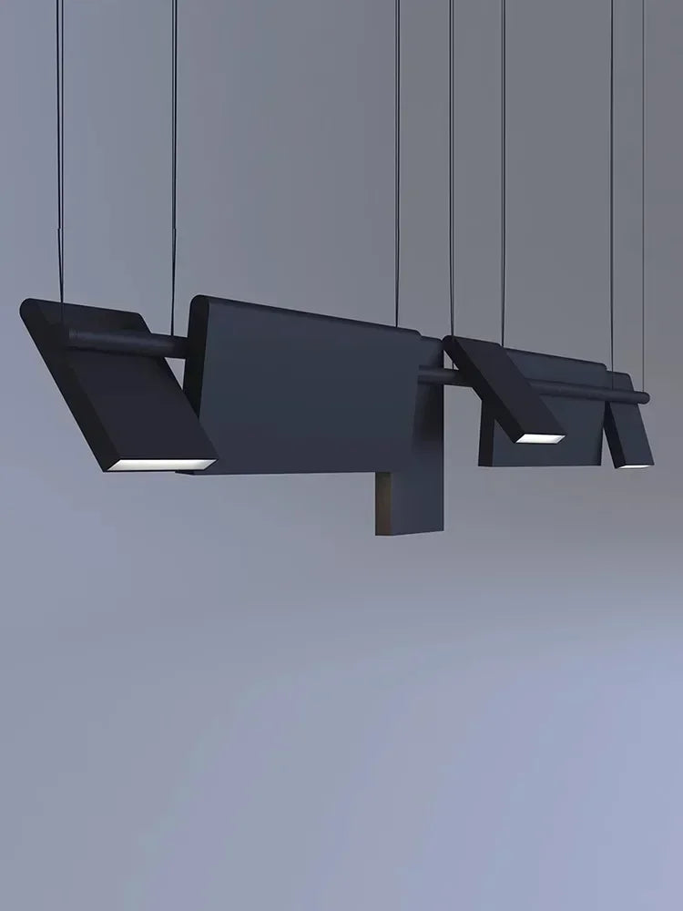 Nordic Rotatable Long Strip LED Chandeliers Minimalist Office Showroom