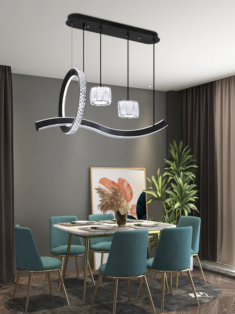 Black Dining Room LED Chandelier