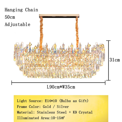 Modern Crystal Luxury Ceiling Chandeliers 2024 New Home Decoration LED