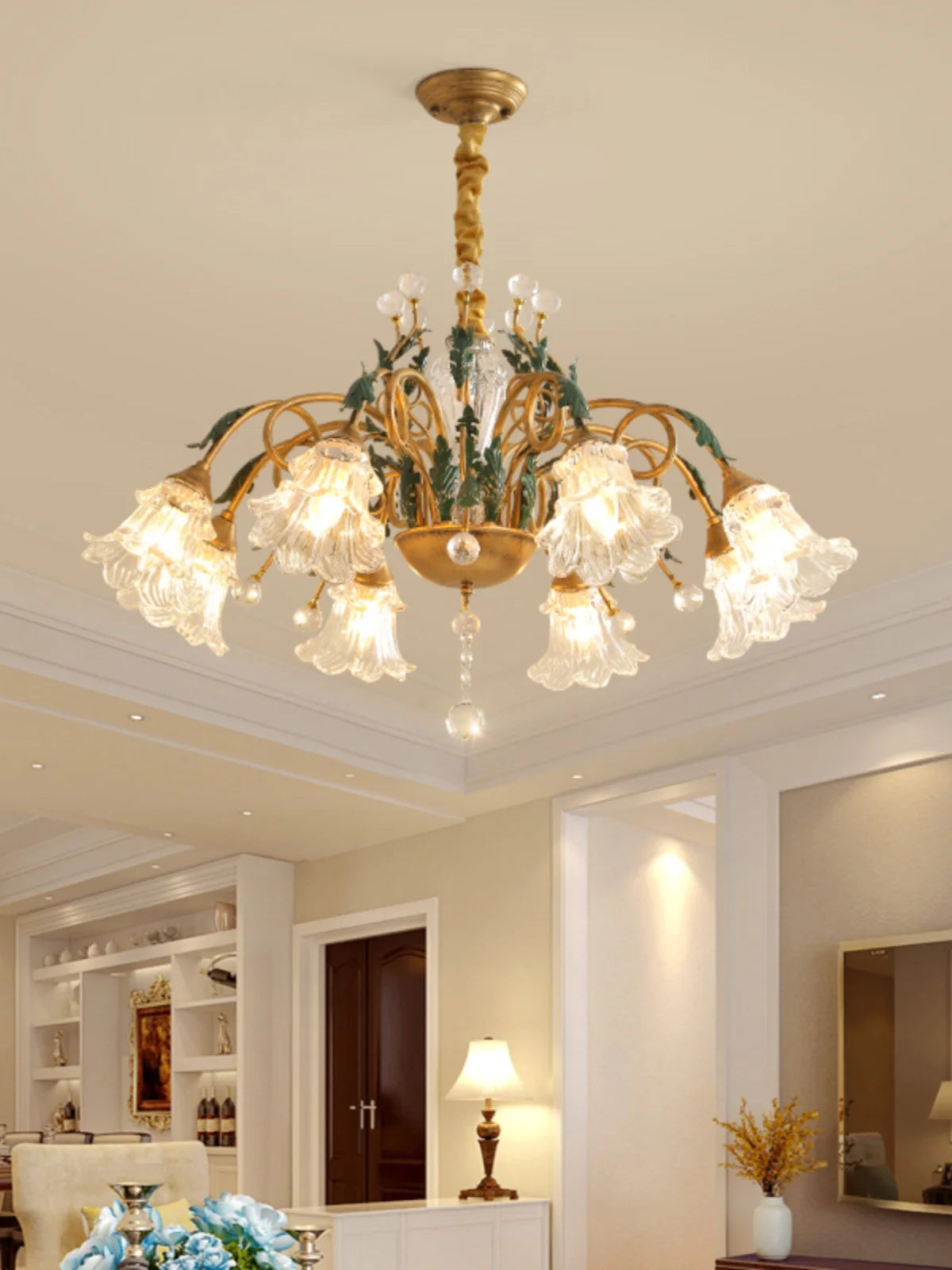 Kitchen Rustic Crystal Chandeliers fixture for Dinning room E14