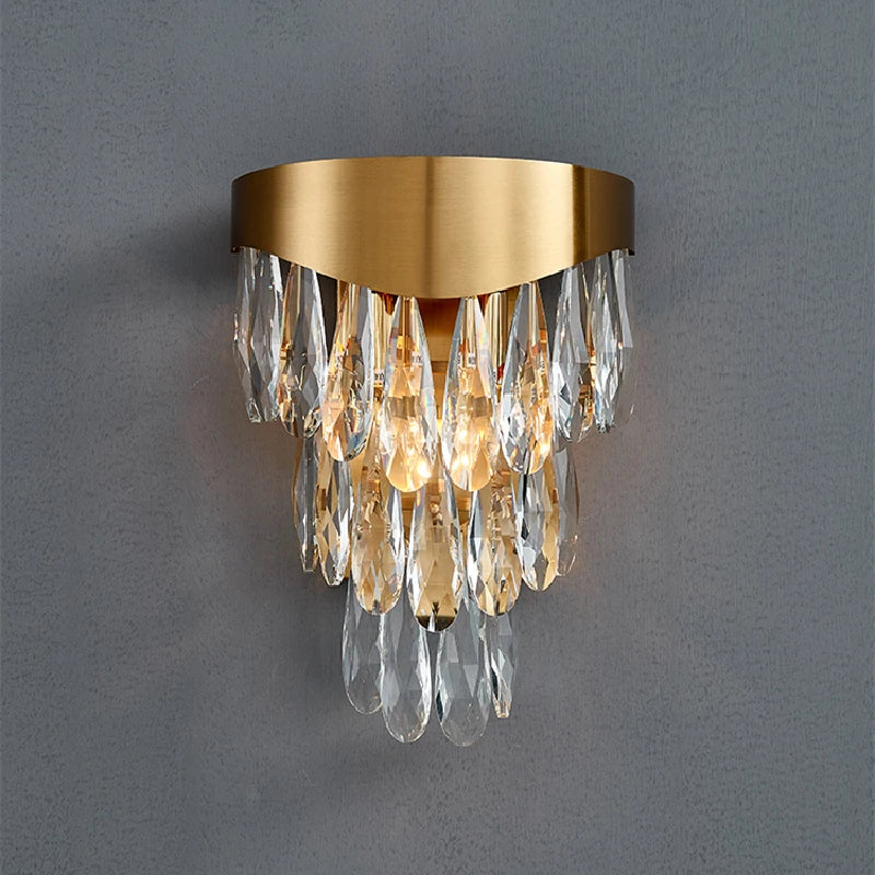 Golden Led Wall Sconce Water Drop Design Lamp Modern Bedroom Bedside