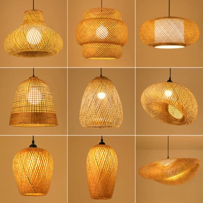 Bamboo Chandelier Retro Homestay Restaurant Chinese Hotel Pendant Lamp