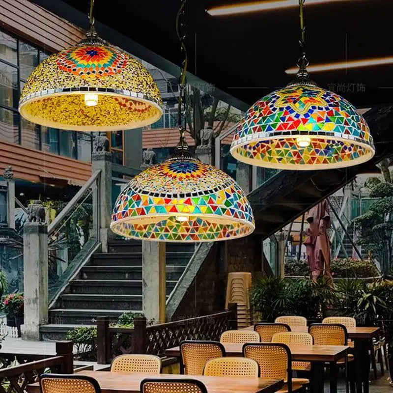 Mosaic Bohemian chandelier retro Türkiye homestay restaurant tavern