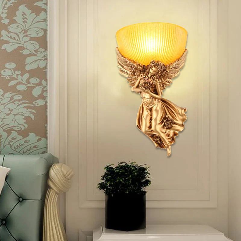 Angel Wall Light with E27 Bulb AC Powered 85-265V Decorative Wall Lamp