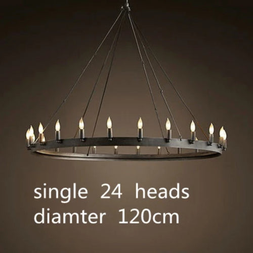 American Retro Iron Double Pendant Lamp Vintage Industrial Led