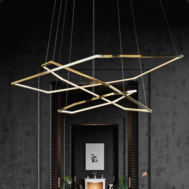 Nordic light luxury modern minimalist duplex building living room LED
