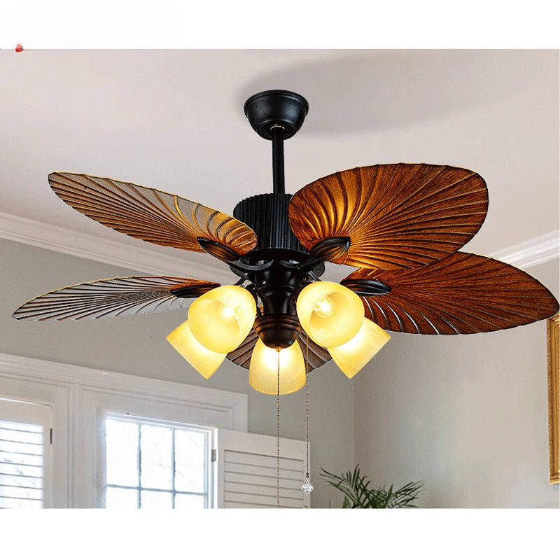 Ceiling Lamps With Fan For Rooms With Wood Blade Remote Control Modern