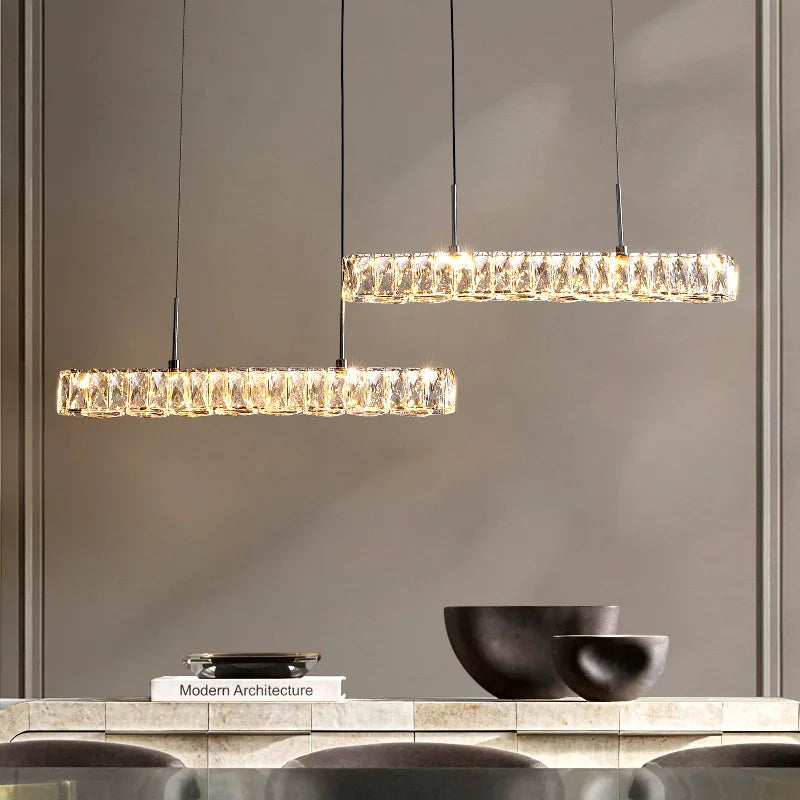 Modern LED Ceiling Lamps Indoor Crystal Chandeliers Lustre Living Room