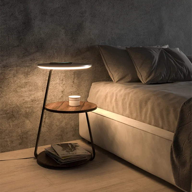 Creative Bedroom Floor Lamp Sofa Side Bedside Table Integrated