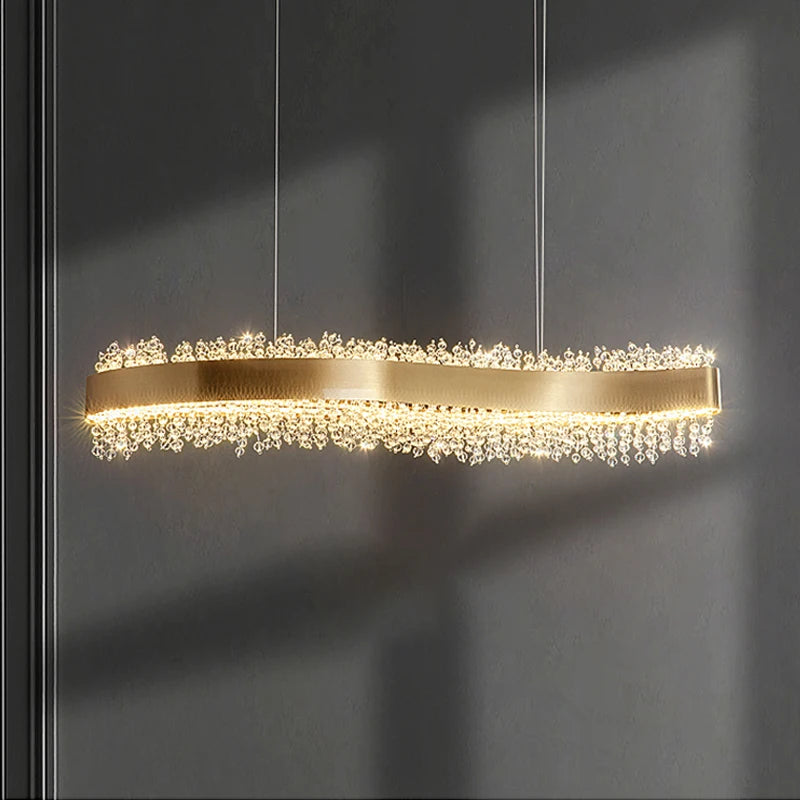 Modern Luxury Crystal Pendant Lights Dining Living Room Ceiling