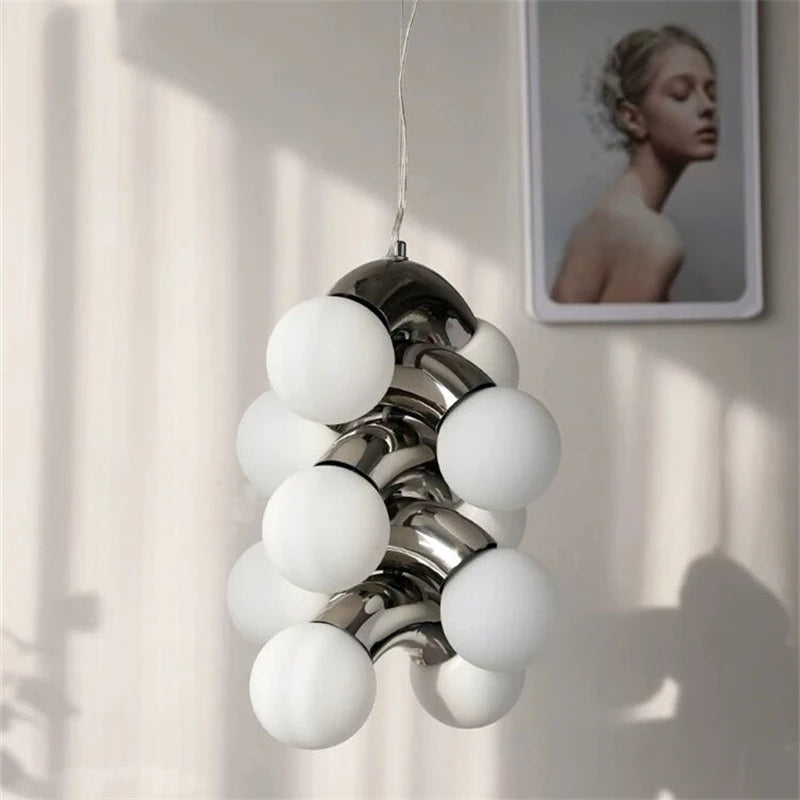 Nordic Glass Ball Led Ceiling Pendant Lights Retro Luster Grape Shaped