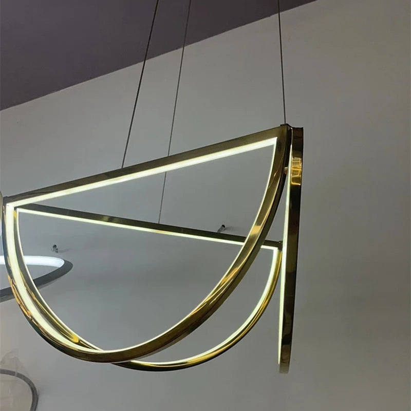 Nordic LED Stainless Steel Chandelier For Living Dining Room Bedroom