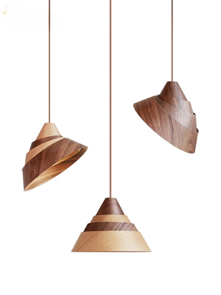Designer Wooden Conch Hanging Lamp Restaurant Individual E27 Led Room
