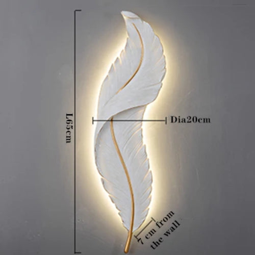 Modern White Feather Wall Light  Living Room Decoration Led Wall Lamp