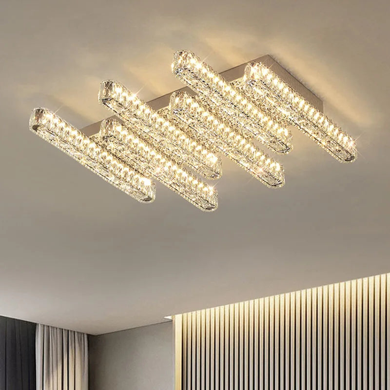 Modern LED Ceiling Lamps Indoor Crystal Chandeliers Lustre Living Room