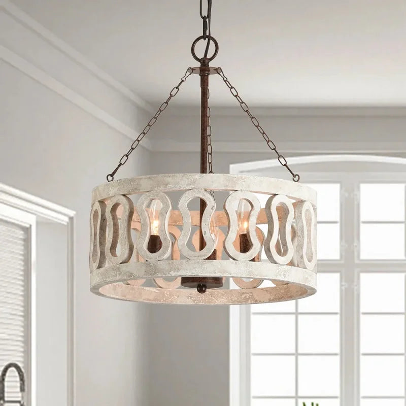 French country retro wheel dining room chandelier