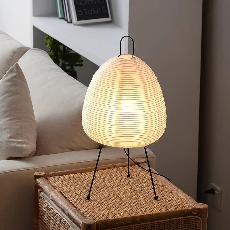 Led Lamp Home Decor Dimming Wooden Lantern Japanese Style Paper  Floor