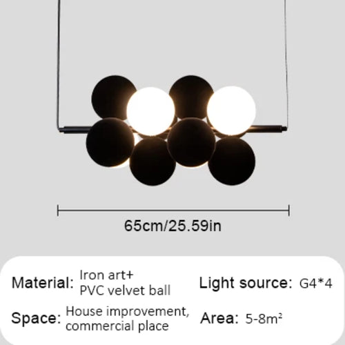 Nordic Led Chandelier Bubbles Over The Table Bedside Lamp Modern brown