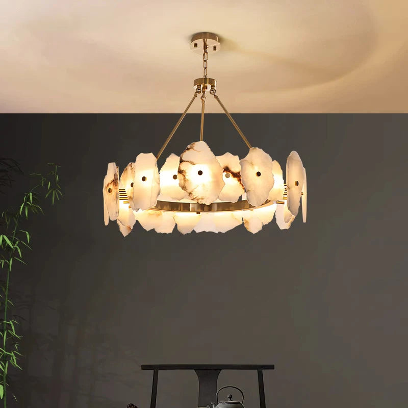 Art Deco Design Living Room Marble Chandelier LED Lamp AC110V 220V