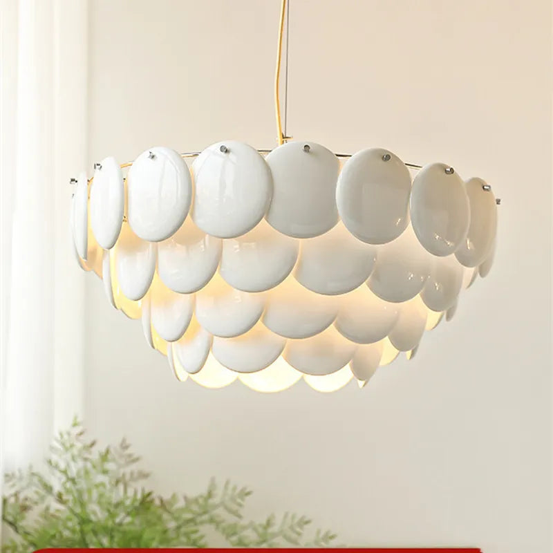 New Design Modern White Ceramics Chandelier Lighting Home Decor Glass