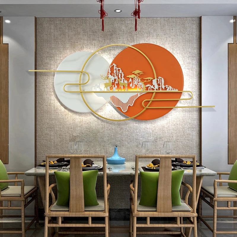 DLMH Modern Wall Picture Lamp LED Creative Luxury Orange Landscape