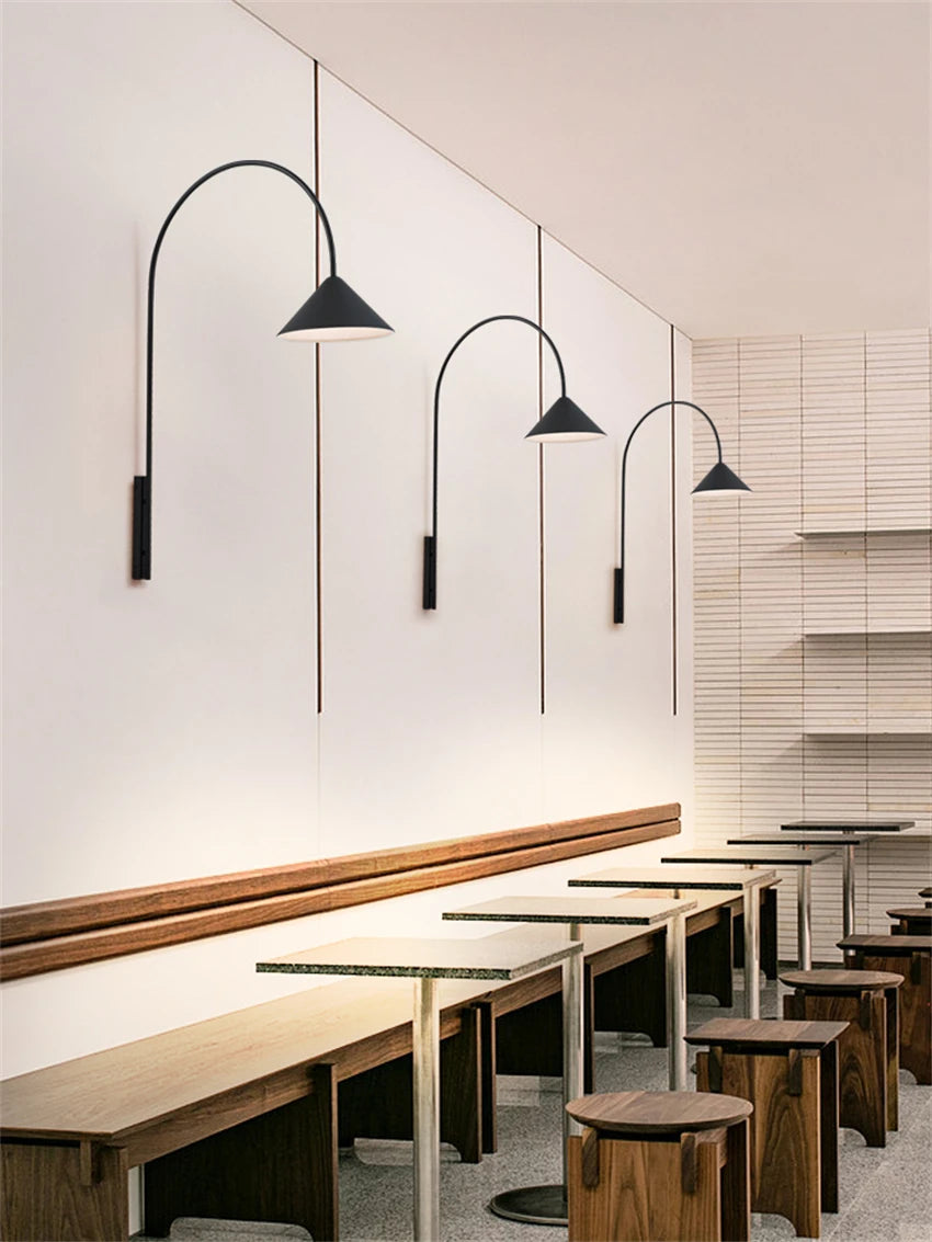Nordic minimalist fishing glass wall lamps bent lamp project decora