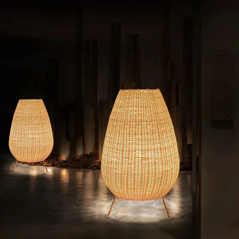 Lucide Colin Floor Lamp Natural handmade rattan lamp Garden Indoor