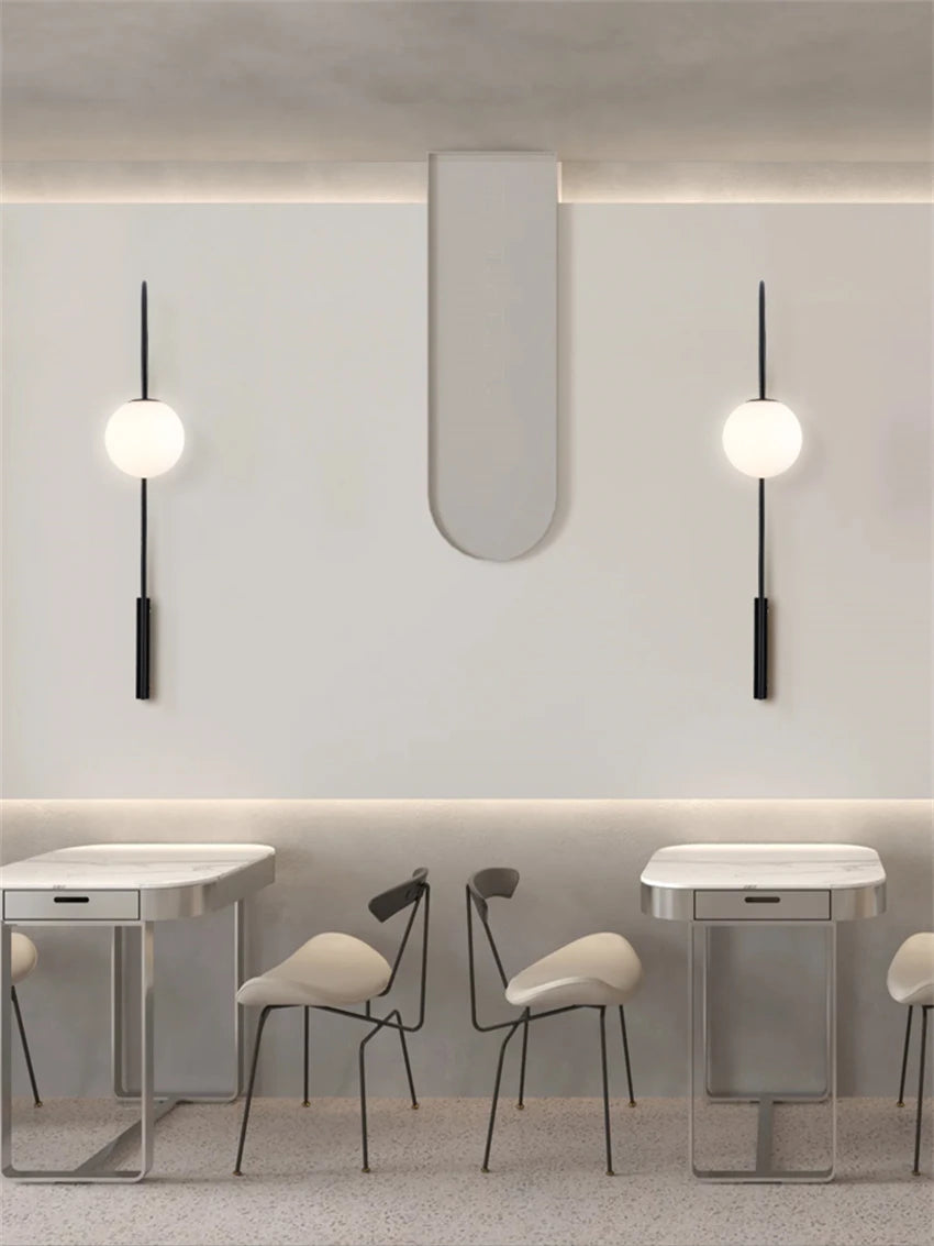 Black U-shaped fishing wall lamps vintage restaurant lamp living room