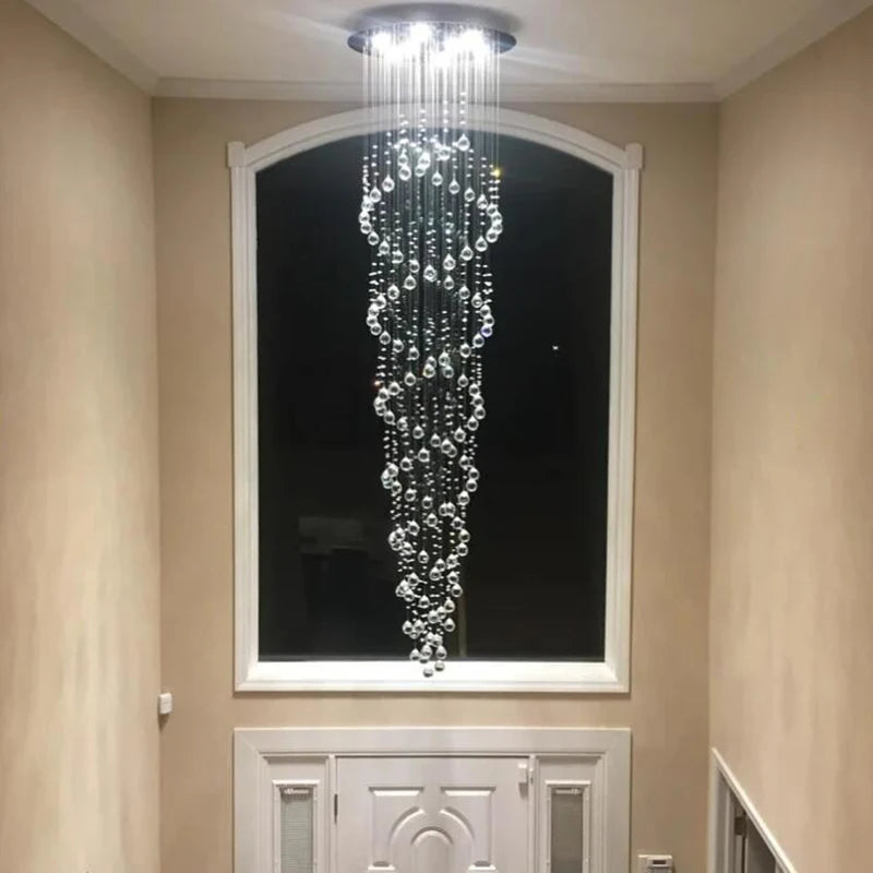 Long LED chandelier for Staircase Luxury Living Room Lobby Hallway
