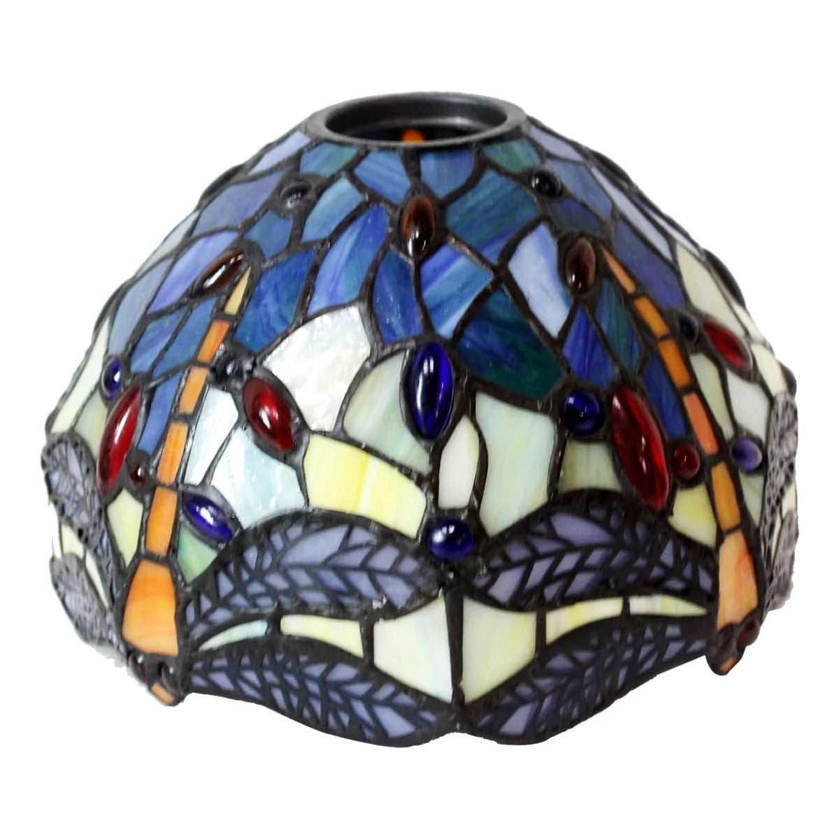 Tiffany Lamp Stained Glass Table Lamp Blue Yellow Dragonfly