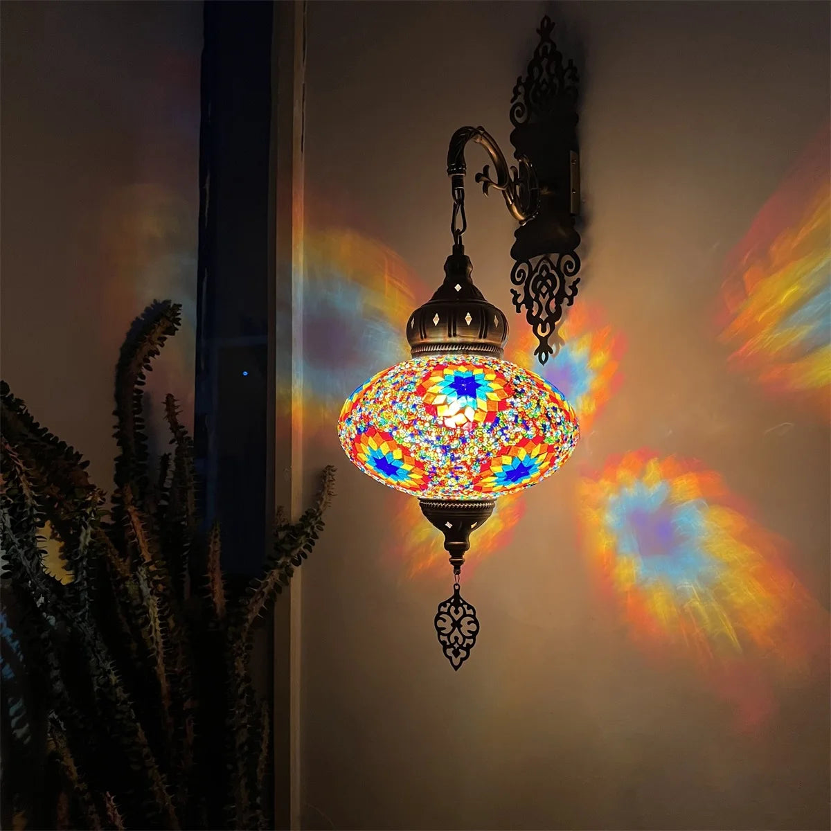 25cm Turkish Mosaic Wall Lamps Luminaria Applique Murale Intérieur Led