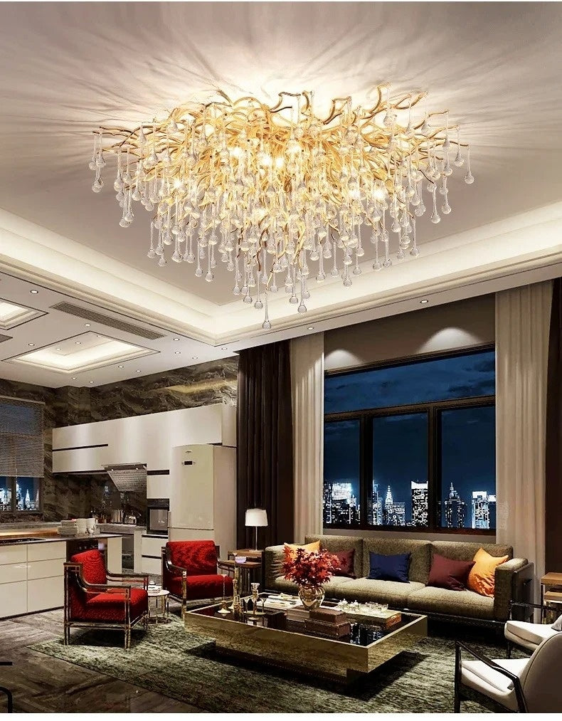 Ceiling Lights Modern Crystal LED Chandelier for Home Bedroom Living